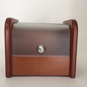 Vintage Spectrum Winsome Wood Recipe Box Frosted Lid Retro MCM Kitchen